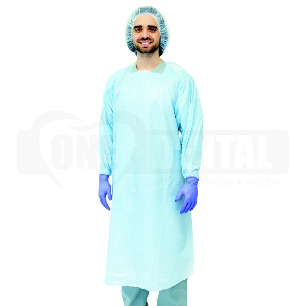 Gown LEVEL 3 Blue Long Sleeve Disposable Impervious (20 Gowns)