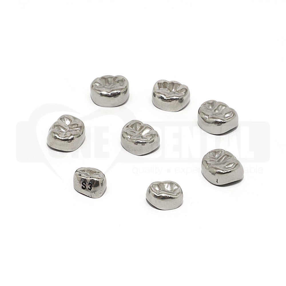 Stainless Steel Crown Paedo Lower Right D 84 Size 3 Pk 5 Simulation Use Only One Dental Pty Ltd
