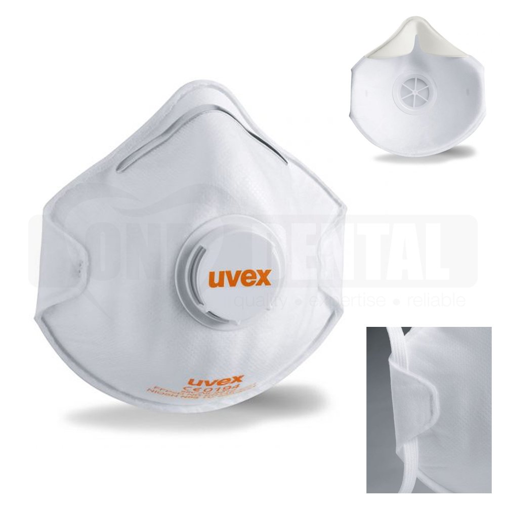 UVEX Face Mask P2/N95 Uvex silv-Air respiratory Protection - Pack of 15