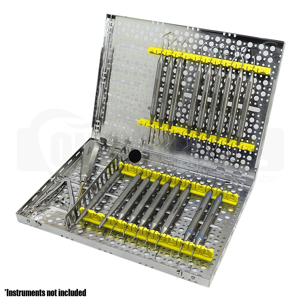 Cassette, Double Sided, Large, 24 Instruments with Divider, Yellow