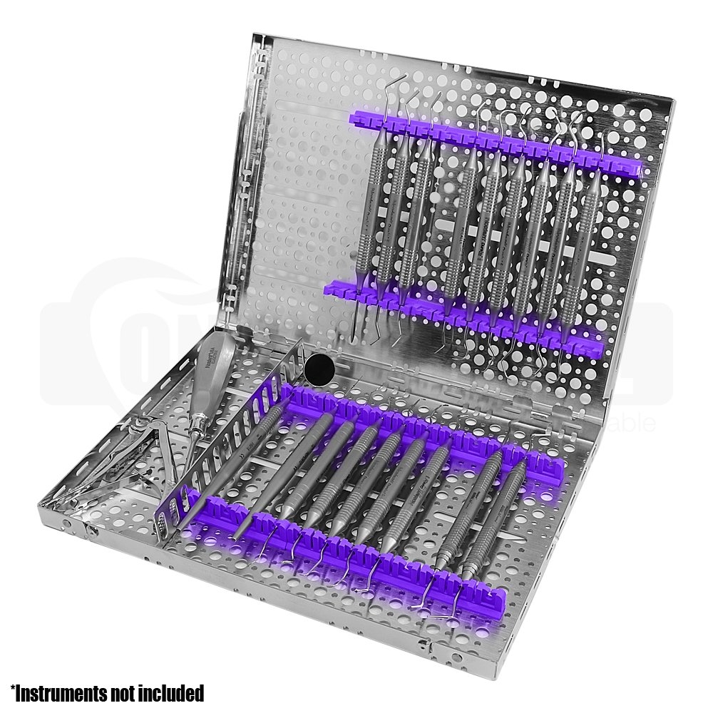 Cassette, Double Sided, Large, 24 Instruments with Divider, Purple