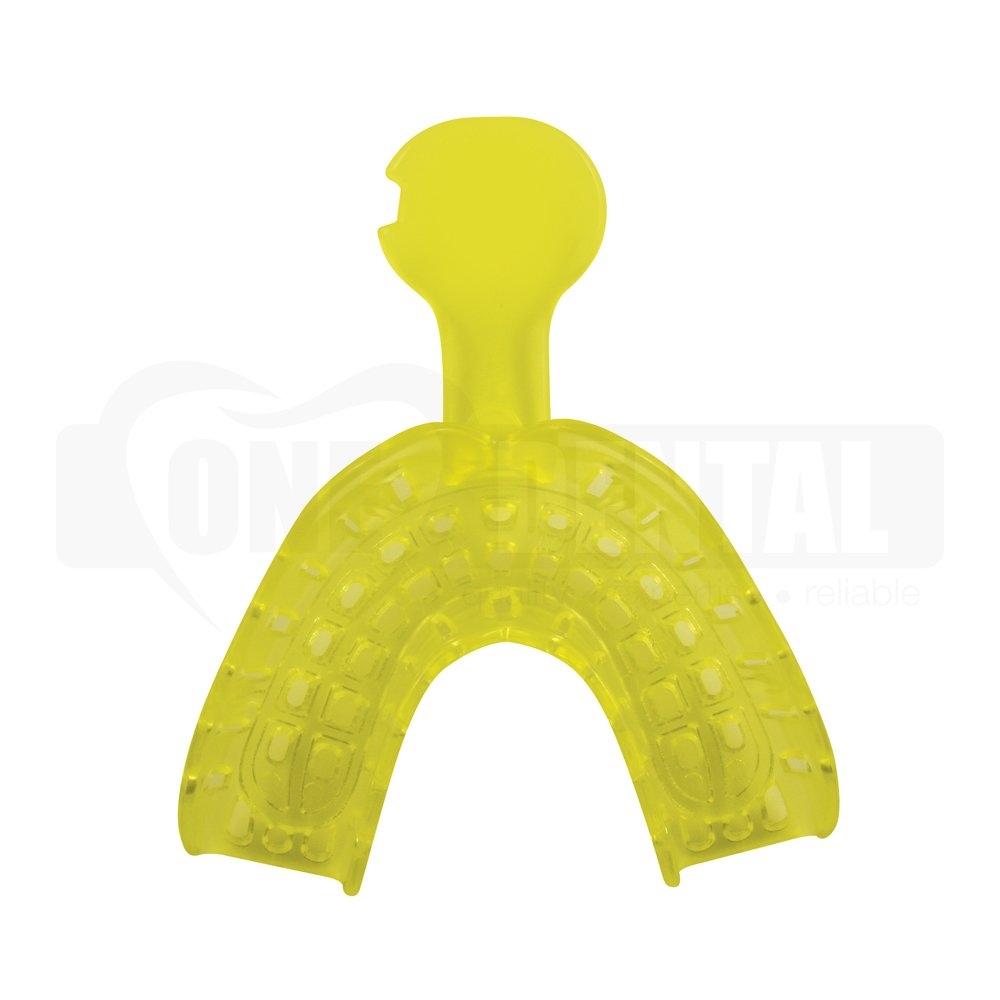 Impression Tray Perforated Large Lower YELLOW (40pc) Disposable