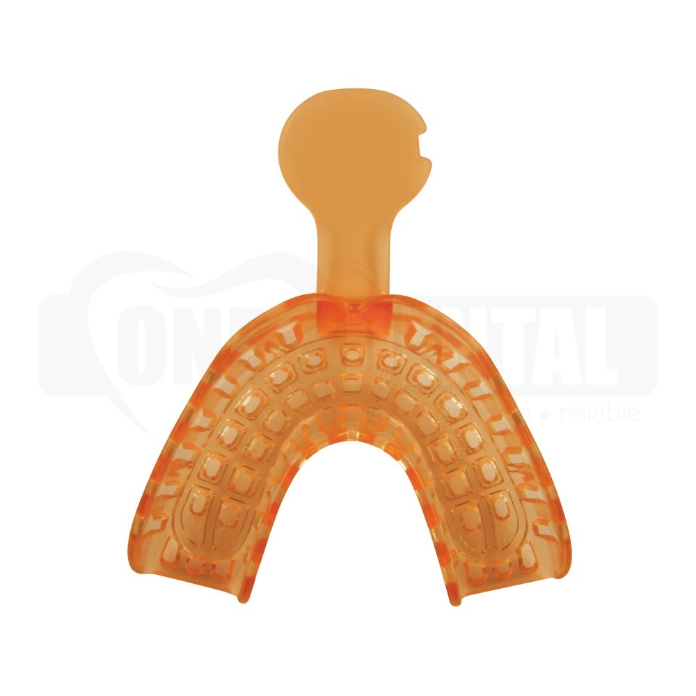 Impression Tray Perforated Small Lower ORANGE (48pc) Disposable