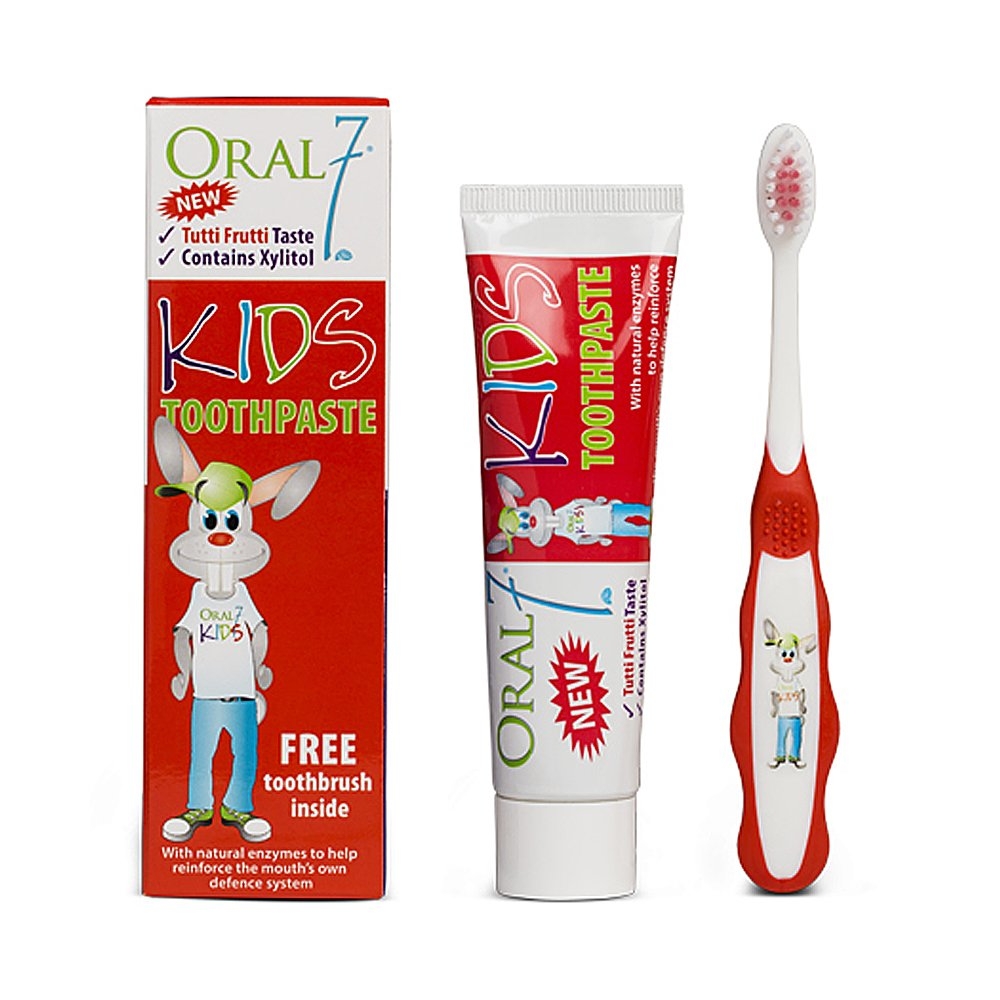 Oral 7 Kids Toothpaste 50ml Tutti Frutti 50ml with FREE Toothbrush