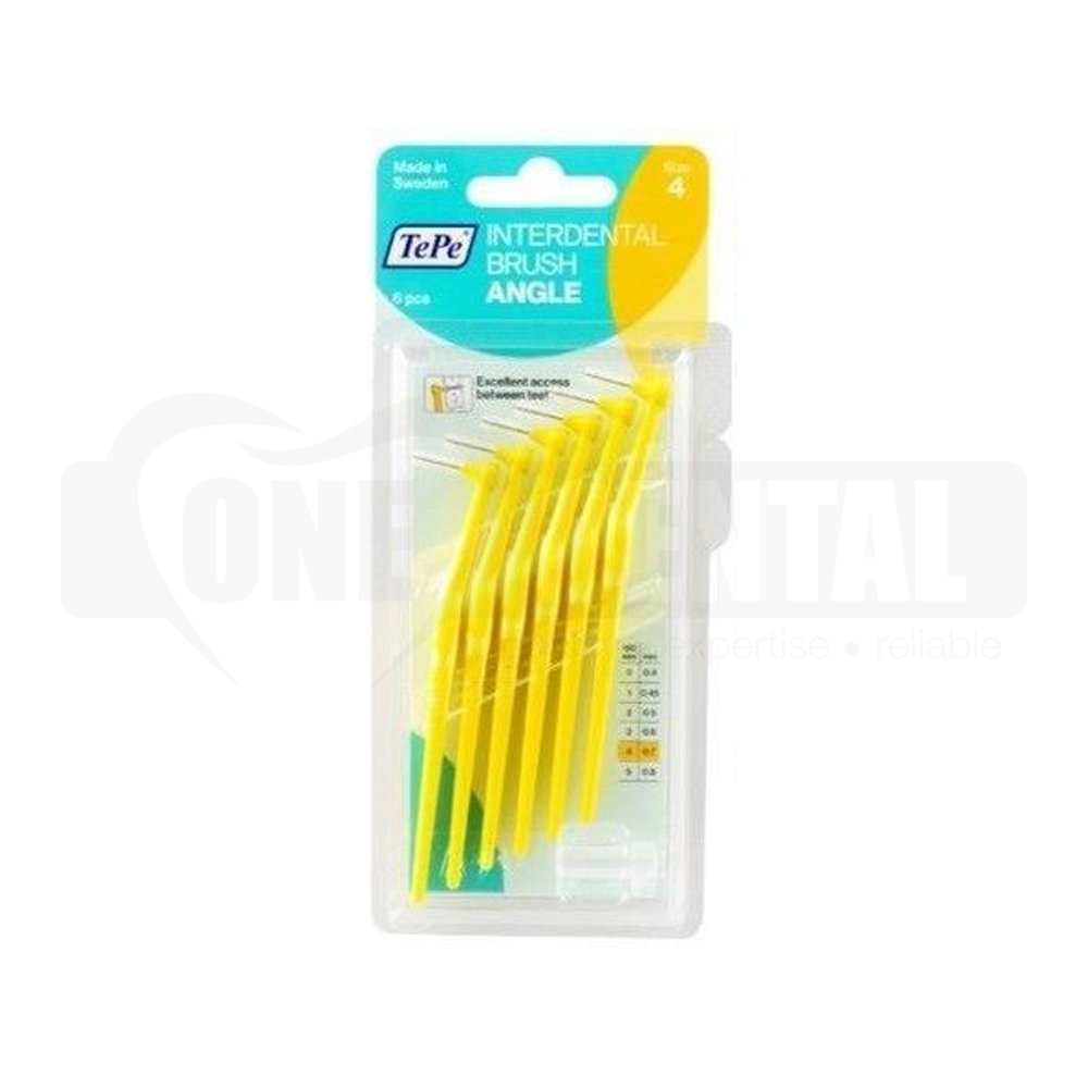 TePe Angle with Handle Yellow 0.7mm 6 Pack
