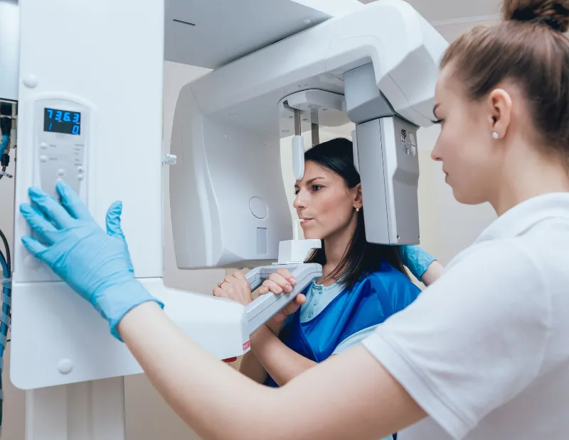 Woman doing an Dental XRAY