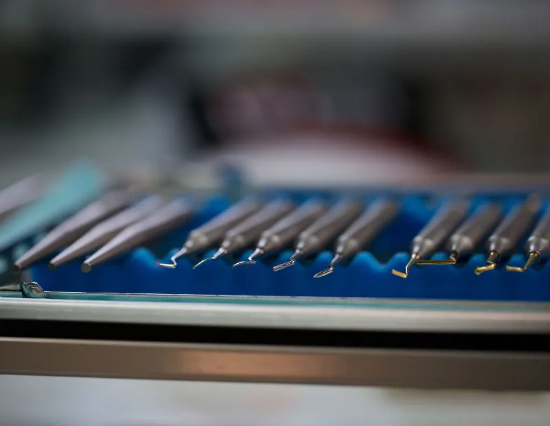 Dental tools kept in a clean kit