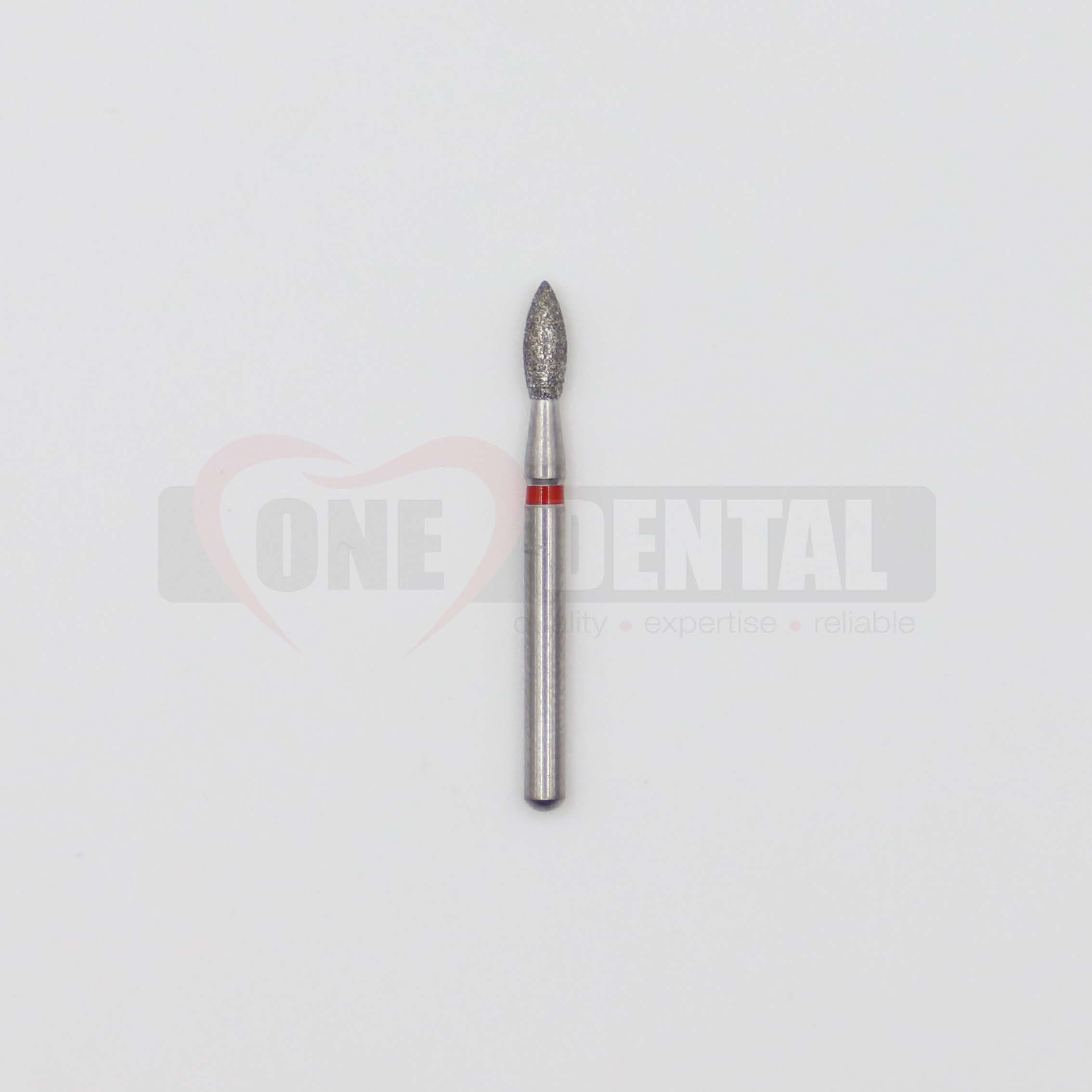 Diamond Bur Pointed F/Ball FG 368 021 FINE (RED)