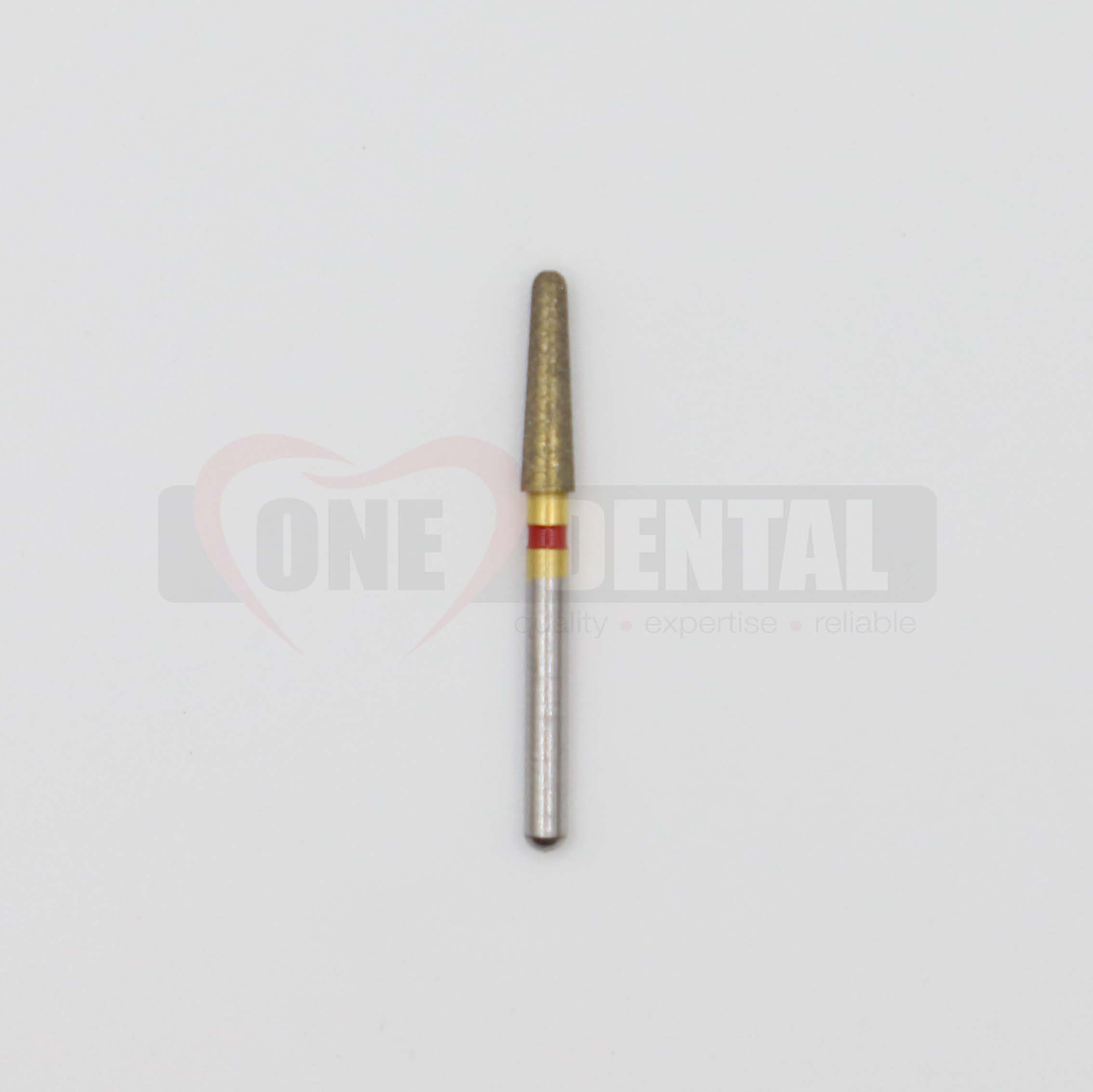 Diamond Bur Round Taper FG 856 021 FINE (RED) (198) Chamfer