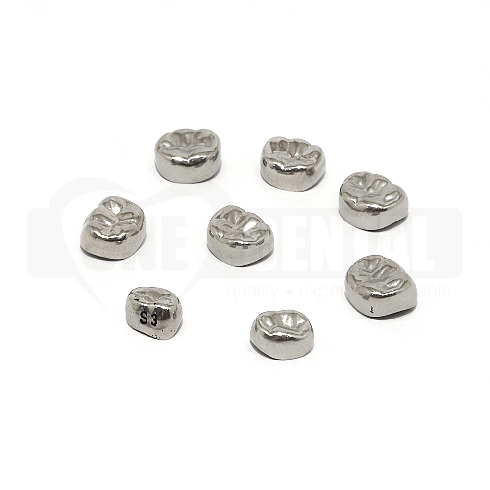 Stainless Steel Crown Paedo Upper Right E (55) Size 2 A2 Pk 5 **SIMULATION USE ONLY**