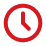 Red circular timer icon (time indicator)
